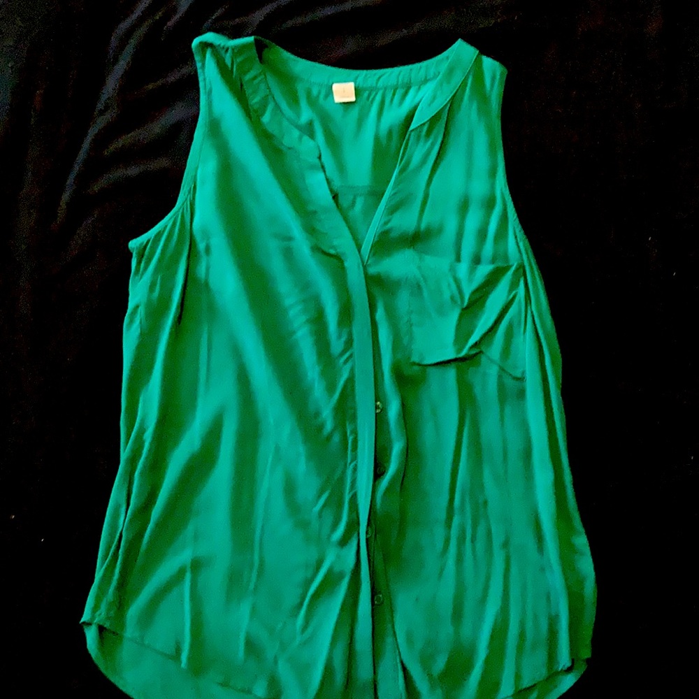 Green Sleeveless Blouse, Old Navy, size S